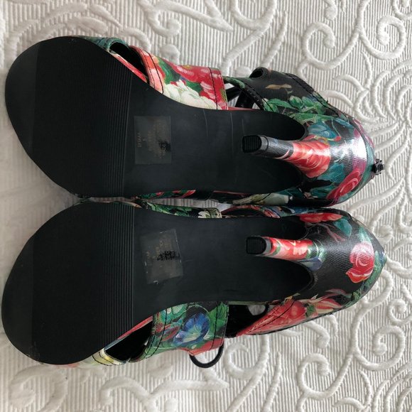 NEW Steve Madden "DITTAA" Floral Lace Stiletto Heels 9 Black Red Green Lolita - Picture 12 of 14